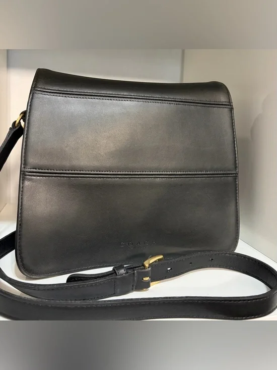 Rare Vintage Coach Tribeca Flap Bag (#9092) Black Leather & Magnetic Closure - Picture 1 of 12